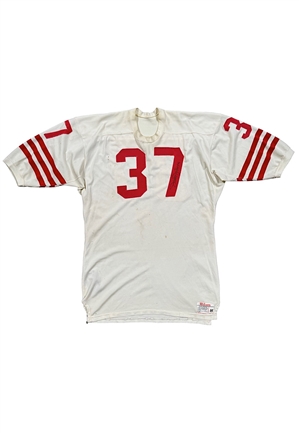 1962 Jimmy Johnson SF 49ers Game-Used & Dual Autographed Durene Jersey (Repair)