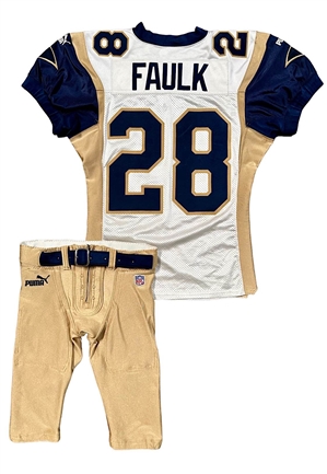 10/29/2000 Marshall Faulk St Louis Rams Game-Used Uniform (2)(Photo-Matched • 4 TDs • MVP Season • Multiple Repairs)