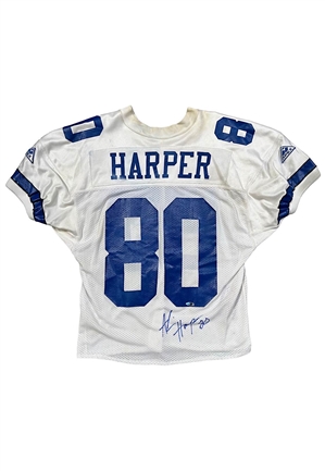1993 Alvin Harper Super Bowl XXVII Dallas Cowboys Game-Used & Autographed Jersey with Receiver Glove (2)(Photo-Matched • Harper LOA )