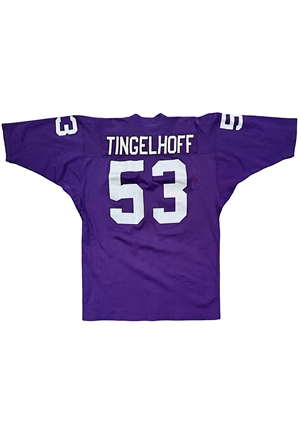 Circa 1973 Mick Tingelhoff Minnesota Vikings Game-Used Jersey (Multiple Repairs • Purple People Eaters • Graded 9)
