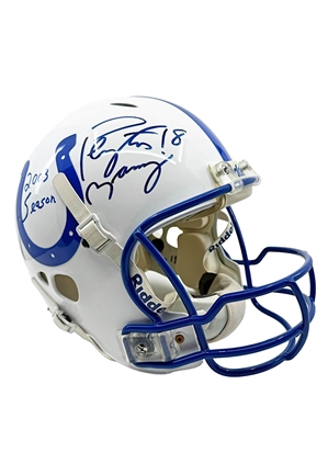 2003 Peyton Manning Indianapolis Colts Game-Used & Autographed Helmet (Manning LOA • MVP Season)