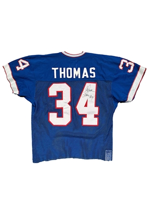 1988 Thurman Thomas Buffalo Bills NFL Debut Rookie Preseason/Training Camp-Worn & Autographed Jersey (Full JSA • Repairs)