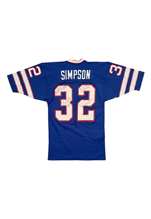 Circa 1976 O.J. Simpson Buffalo Bills Game-Used & Autographed Home Jersey (Sourced From OJ Via His Frequented Restaurant Arigato)