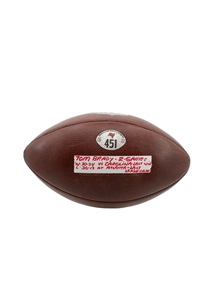 1/8/2023 Tom Brady Tampa Bay Buccaneers Game-Used Football from Last NFL Victory & Regular Season Game