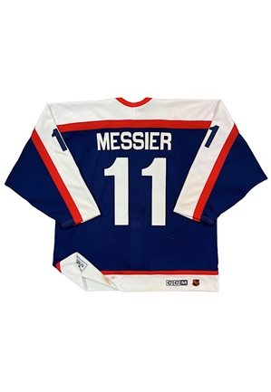 2003-04 Mark Messier NY Rangers Game-Used Vintage Series Jersey (Photo-Matched • MeiGray • Final Season)