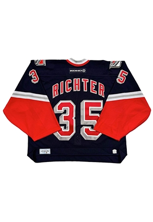 2002-03 Mike Richter NY Rangers Game-Used Liberty Jersey (MeiGray • Final Season)
