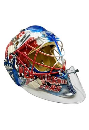 4/4/2015 Henrik Lundqvist NY Rangers Game-Worn Back to the Future Goalie Mask Designed by Michael J. Fox (Photo-Matched • Henrik Lundqvist Foundation)