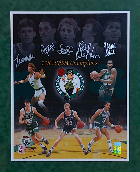 1986 Boston Celtics Framed & Autographed Photo (World Champions) (JSA)
