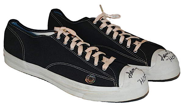 Sam Jones Boston Celtics Game-Used & Autographed Sneakers (Sam Jones LOA) (JSA)