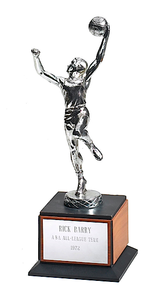 1972 Rick Barry ABA All-League Trophy (Barry LOA) (BBHOF LOA)
