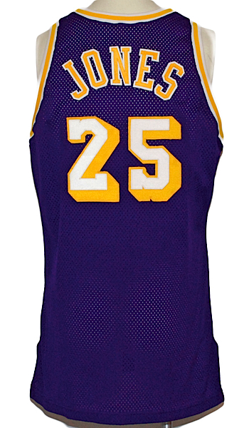 1995-1996 Eddie Jones LA Lakers Game-Used Road Jersey