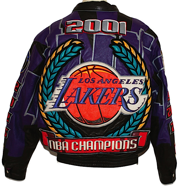2000-2001 Kobe Bryant LA Lakers Worn Championship Jacket With Photos Of Kobe Wearing The Jacket (Photo Match)