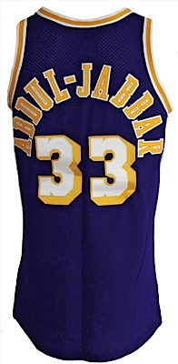 Circa 1984 Kareem Abdul-Jabbar Los Angeles Lakers Game-Used & Autographed Road Jersey (JSA)