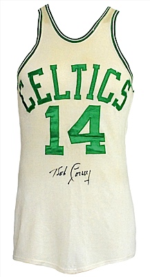 Early 1960s Bob Cousy Boston Celtics Game-Used & Autographed Home Uniform (2) (JSA)