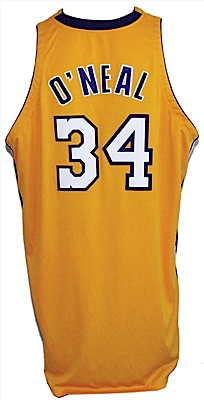 2000-2001/2002 Shaquille ONeal Los Angeles Lakers Game-Used & Autographed Home Jersey (Championship Season) (JSA)
