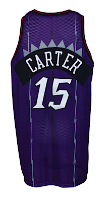 1998-1999 Vince Carter Rookie Toronto Raptors Game-Used Road Jersey 