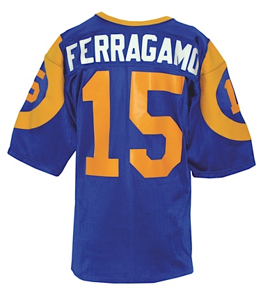 Late 1970’s Vince Ferragamo Los Angeles Rams Game-Used Home Jersey