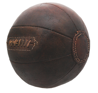 Circa 1897 Leather Laced Basketball With Side Panel Construction 