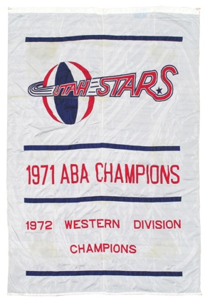 1971 Utah Stars ABA Champions Original Banner That Hung in the Salt Palace