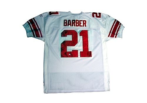 Tiki Barber Autographed 2005 Giants Authentic White Jersey (Steiner COA)
