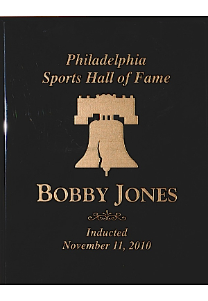 11/11/2010 Bobby Jones Philadelphia Sports Hall of Fame Induction Plaque (Jones Collection) (Jones LOA)