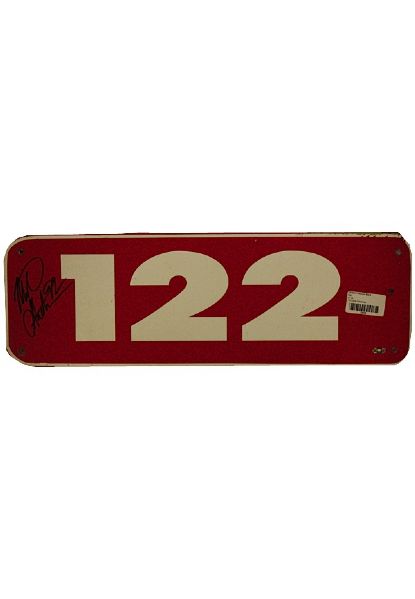 Michael Strahan Signed Giants Stadium Section 122 Sign (Red w/ White Lettering)