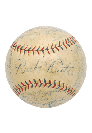 1927 NY Yankees World Championship Team Autographed Baseball (Full JSA LOA)