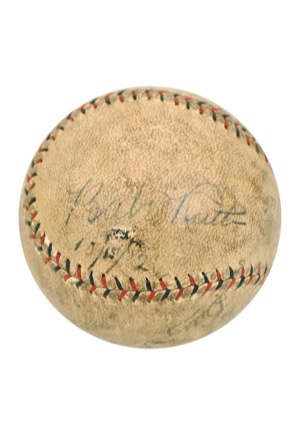 10/15/1924 Babe Ruth, Billy Southworth & Butch Henline Multi-Signed Baseball (JSA • PSA/DNA)