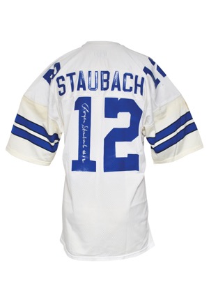 Late 1970s Roger Staubach Dallas Cowboys Game-Used & Autographed Home Jersey (JSA • Repairs)