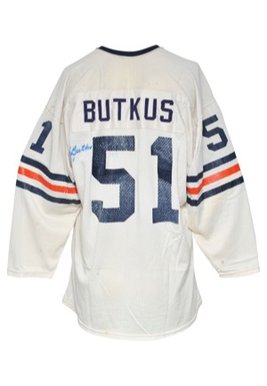 Early 1970s Dick Butkus Chicago Bears Game-Used & Autographed Road Jersey (JSA • Great Use)