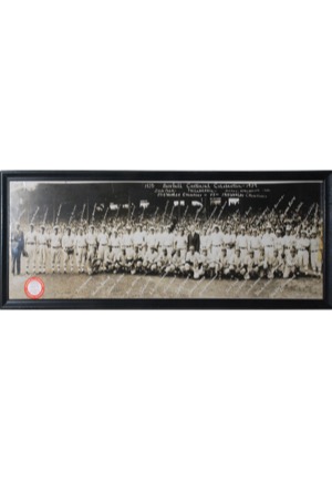 Framed 1910 & 1929 Philadelphia Athletics World Champions Reunion Panoramic Team Photo (Halper/Sothebys Collection)