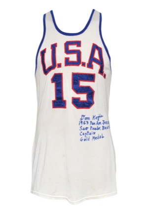 1963 Don Kojis Team USA Pan American Games Game-Used & Autographed Home Jersey (JSA • Gold Medal Team • Kojis LOA)