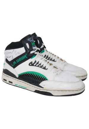 1989-90 Paul Pressey Milwaukee Bucks Game-Used & Twice-Autographed Sneakers (JSA)