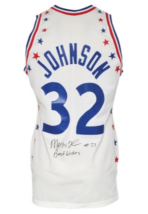 1984 Earvin Magic Johnson NBA All-Star Game Autographed Western Conference Jersey (JSA • Sacramento Kings Director of Marketing LOA)