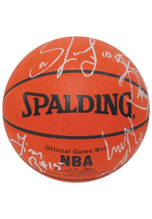 1995-96 Houston Rockets Team-Signed Basketball (JSA)