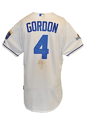 2015 Alex Gordon Kansas City Royals MLB Playoffs Game-Used Home Jersey (MLB Hologram • ALCS Games 1, 2 & 6 • Championship Season • Unwashed)