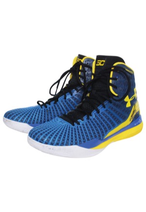 5/1/2014 Stephen Curry Golden State Warriors NBA Playoff Game-Used & Autographed Sneakers (JSA • Photomatch • Curry COAs • MeiGray)