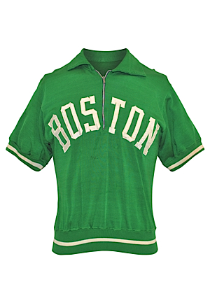 Mid 1960s Tom "Satch" Sanders Boston Celtics Worn Durene Shooting Shirt (Rare • Repairs)