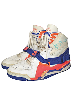 Patrick Ewing New York Knicks Game-Used & Autographed Sneakers (JSA • Photographer LOA)