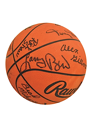 1979 Indiana State Team-Signed NCAA Tournament Basketball Including Larry Bird (JSA)