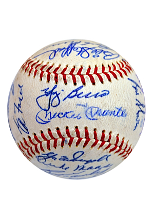 1960 New York Yankees Team-Signed Official American League Baseball (Full JSA LOA • American League Pennant)