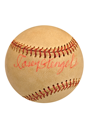 10/14/1973 Casey Stengel & Bob Hope Autographed Baseball (JSA • Game 2 Of World Series • Bob Hope First Pitch)