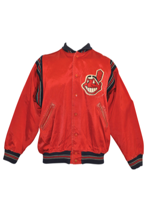 Late 1967-73 Cleveland Indians No. 24 Player-Worn Dugout Satin Jacket