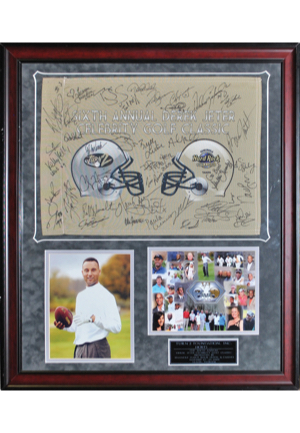 The Sixth Annual Derek Jeter Golf Classic Autographed Framed Display Including Michael Jordan, Darryl Strawberry, Don Zimmer, Tino Martinez & Others (JSA)