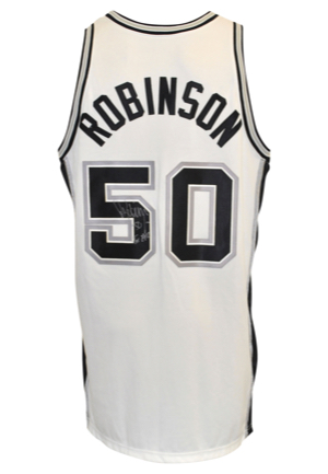 2002-03 David Robinson San Antonio Spurs Game-Used & Autographed Home Jersey (JSA • Championship Season)