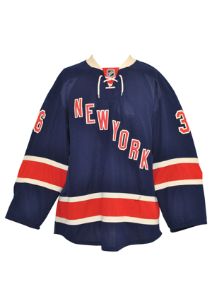 10/30/2015 Mats Zuccarello New York Rangers Game-Used Heritage Home Jersey (Steiner Sports LOA • First Career Hat Trick)