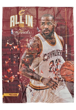 2016 LeBron James Cleveland Cavaliers 94" x 70" NBA Finals Banner (Hung In Quicken Loans Arena)