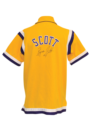 1990-91 Byron Scott Los Angeles Lakers Player-Worn & Autographed Warm-Up Jacket (JSA)