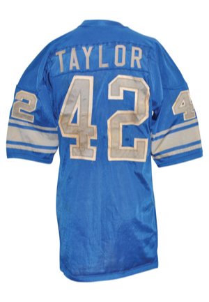 Circa 1973 Altie Taylor Detroit Lions Game-Used Home Durene Jersey 