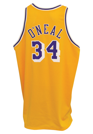 1997-98 Shaquille ONeal Los Angeles Lakers Game-Used & Autographed Home Jersey (JSA)